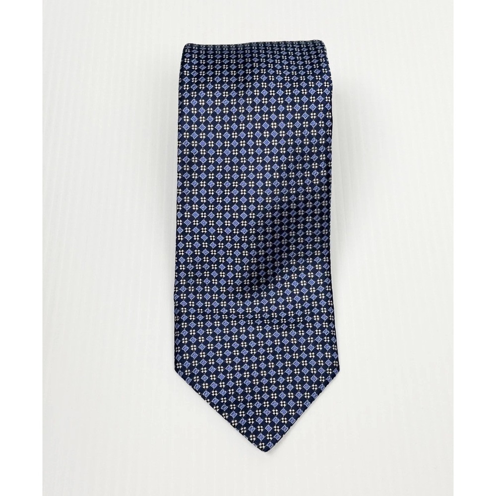 Nordstrom Blue Geometric Pattern Silk Tie Classic Necktie